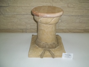 RECTO Colonne imitation pierre brute ""Dessus en bois d'érable" (papier recyclé à 100%) fabriqué par artisan CT LES/THI beault-sard .