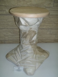 VERSO Colonne imitation pierre brute "Dessus en bois d'érable" (papier recyclé à 100%) fabriqué par artisan ML LES/THI beault-sard .