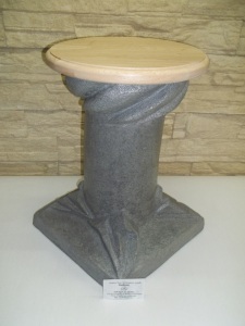 VERSO Colonne imitation pierre brute "Dessus en bois d'érable" (papier recyclé à 100%) fabriqué par artisan ML LES/THI beault-sard .